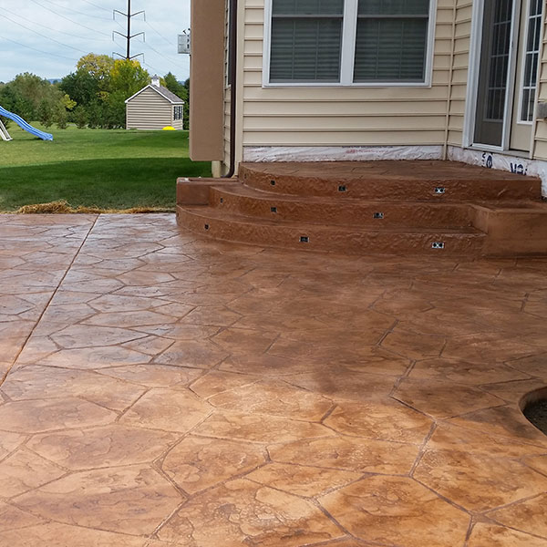 brown concrete patio